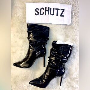 NWOB Schutz Shoes Ashlee High Stiletto Slouch Bootie Women's Size 6.5 Leather
